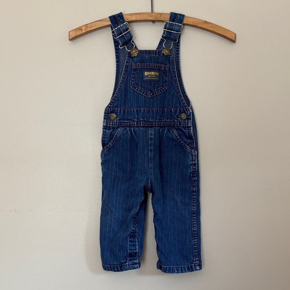 Vintage Oshkosh B’Gosh pinstripe denim bib overalls